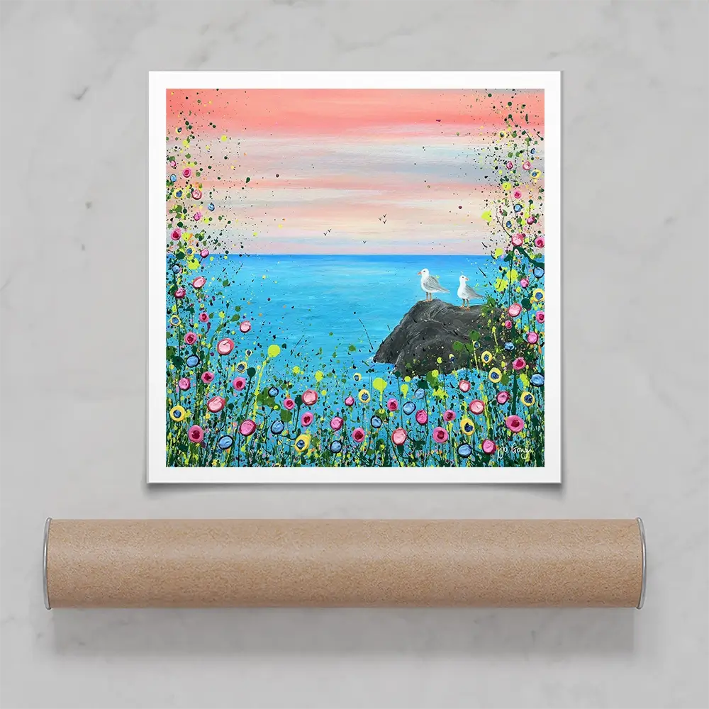 You Me And The Sea Square Art Print You Me And The Sea Square Art Print wall art product Jo Gough