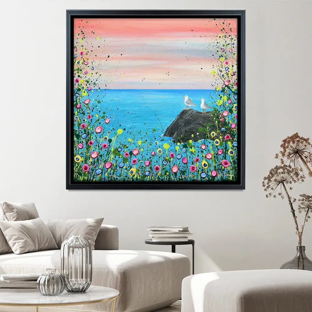 You Me And The Sea Square Canvas Print You Me And The Sea Square Canvas Print wall art product Jo Gough