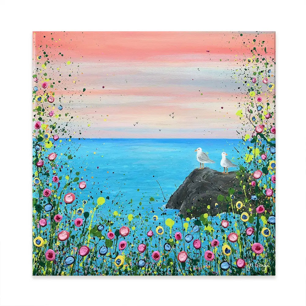 You Me And The Sea Square Canvas Print You Me And The Sea Square Canvas Print wall art product Jo Gough