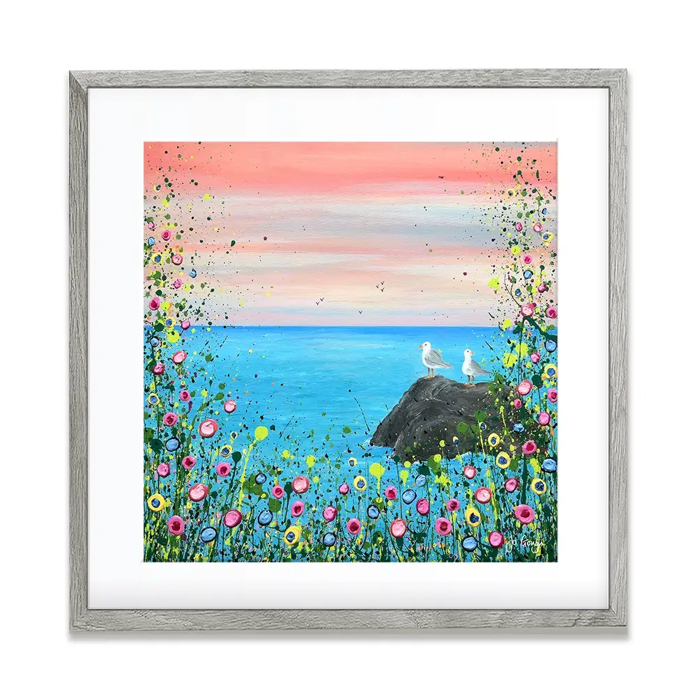 You Me And The Sea Square Framed Art Print You Me And The Sea Square Framed Art Print wall art product Jo Gough