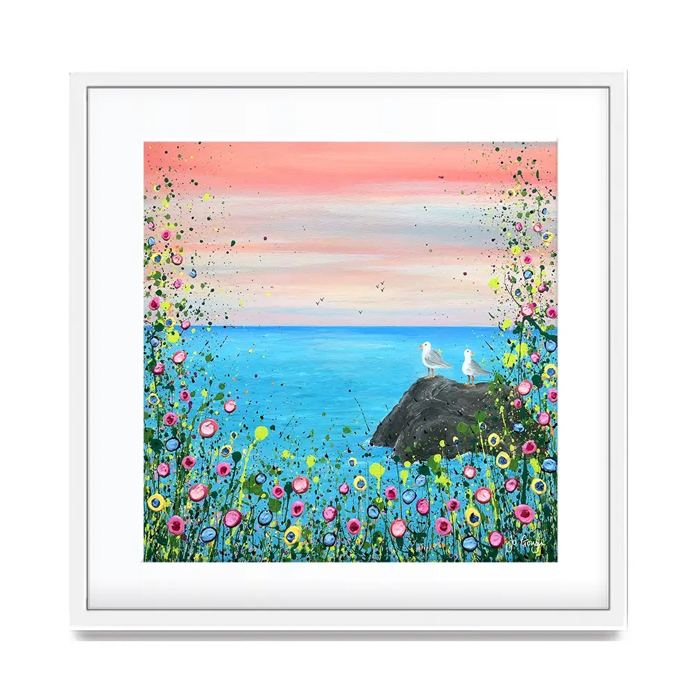You Me And The Sea Square Framed Art Print You Me And The Sea Square Framed Art Print wall art product Jo Gough