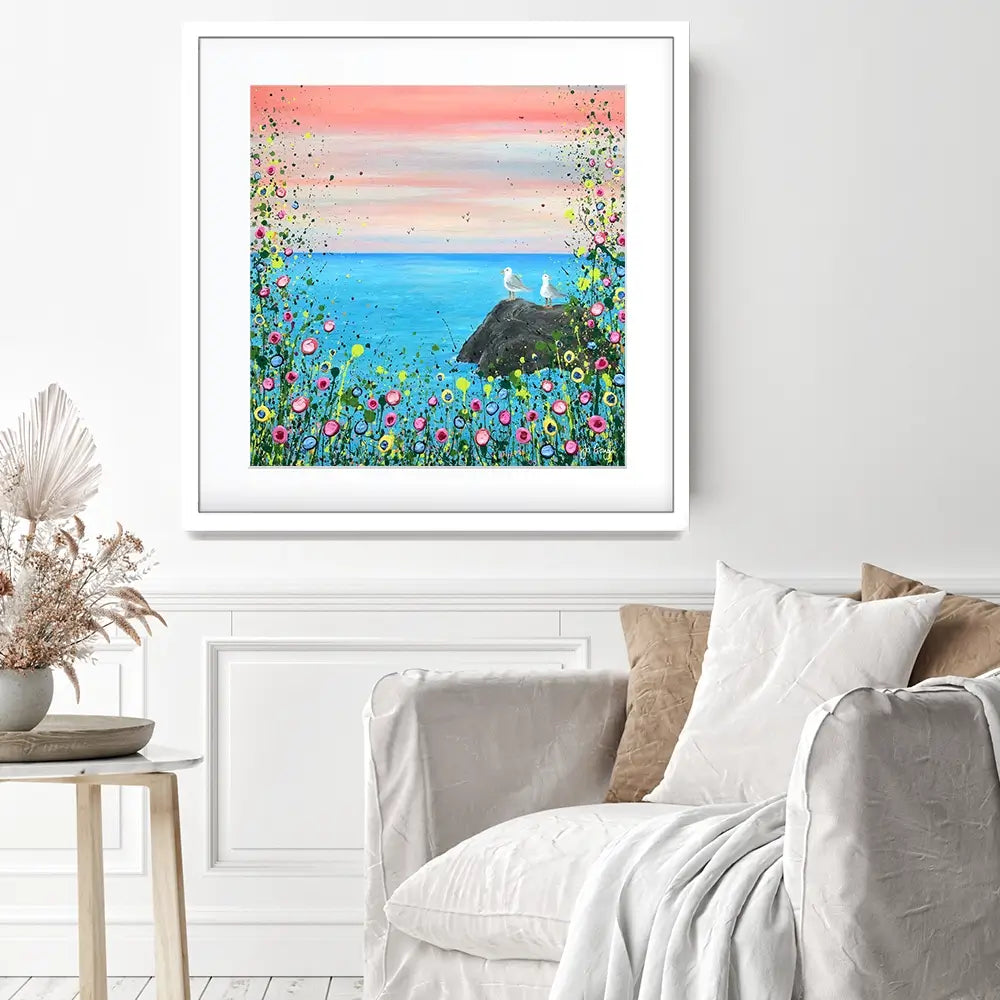 You Me And The Sea Square Framed Art Print You Me And The Sea Square Framed Art Print wall art product Jo Gough