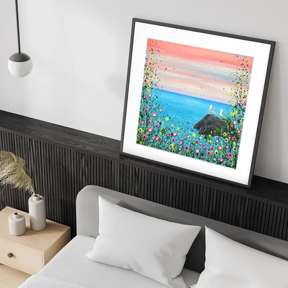 You Me And The Sea Square Framed Art Print You Me And The Sea Square Framed Art Print wall art product Jo Gough