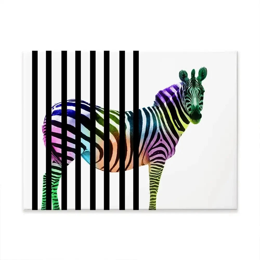 Zebra Behind Bars Canvas Print Zebra Behind Bars Canvas Print wall art product Eavaz / Shutterstock