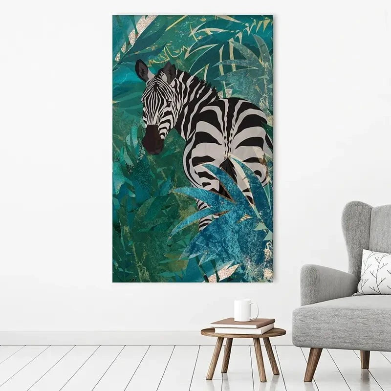 Zebra In The Jungle Canvas Print Zebra In The Jungle Canvas Print wall art product Sarah Manovski