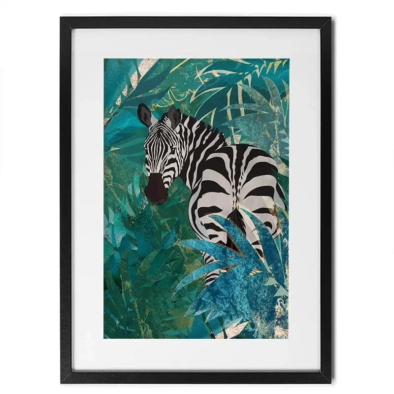 Zebra In The Jungle Framed Art Print Zebra In The Jungle Framed Art Print wall art product Sarah Manovski