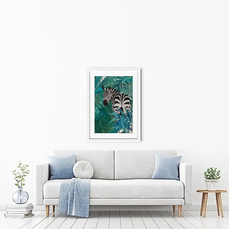 Zebra In The Jungle Framed Art Print Zebra In The Jungle Framed Art Print wall art product Sarah Manovski
