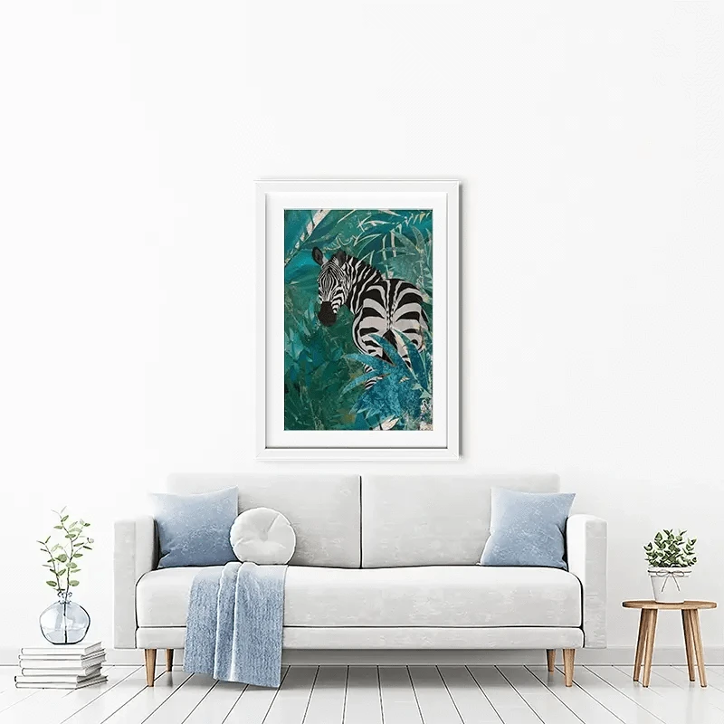 Zebra In The Jungle Framed Art Print Zebra In The Jungle Framed Art Print wall art product Sarah Manovski