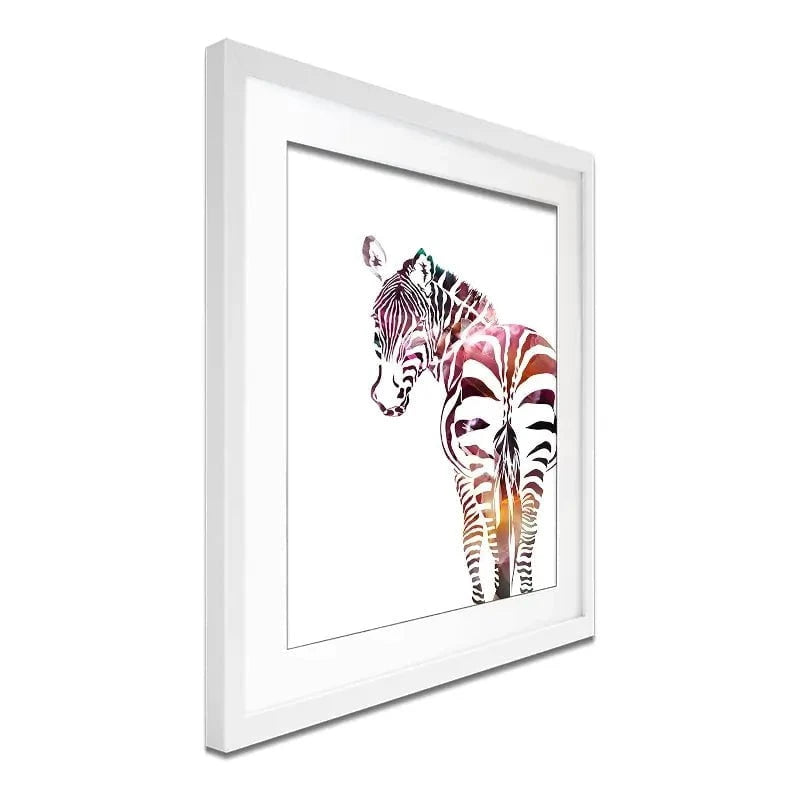 Zebra On White Framed Art Print Zebra On White Framed Art Print wall art product Sarah Manovski