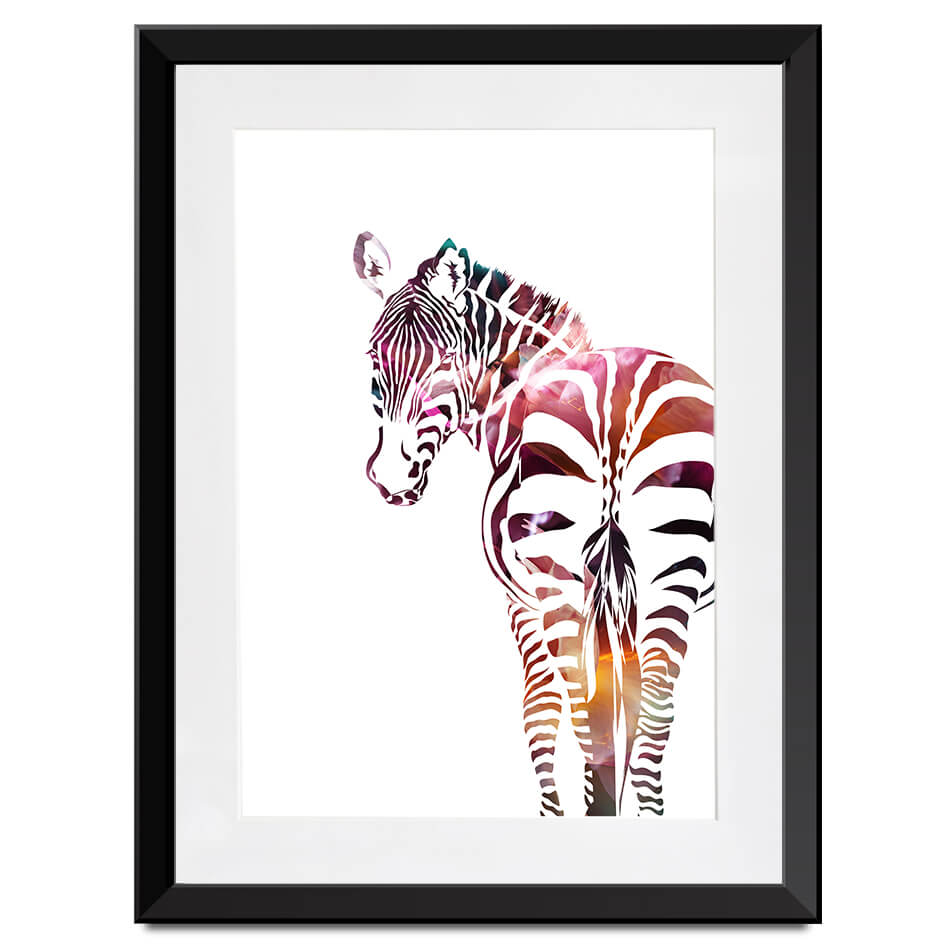 Zebra On White Framed Art Print Zebra On White Framed Art Print wall art product Sarah Manovski