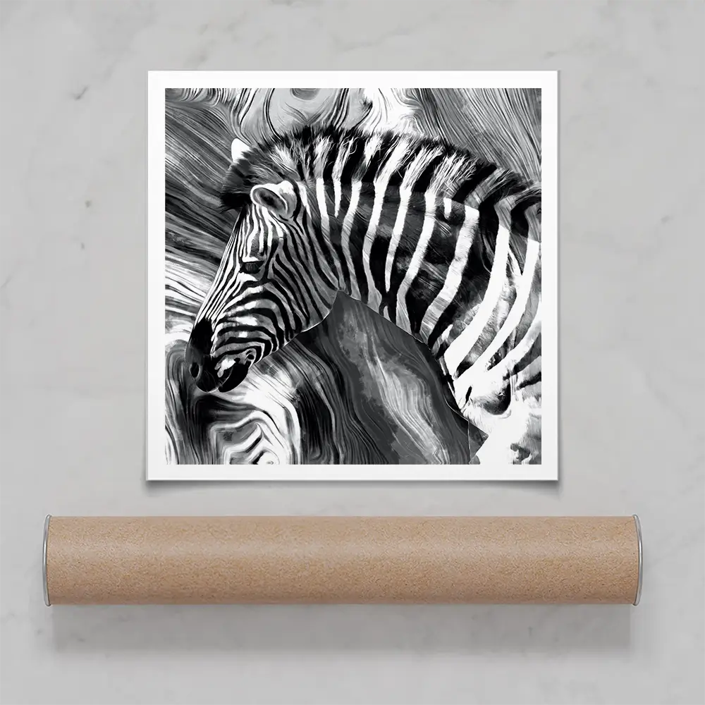 Zebra Square Art Print Zebra Square Art Print wall art product Mohammadreza Zeidabadi / Shutterstock
