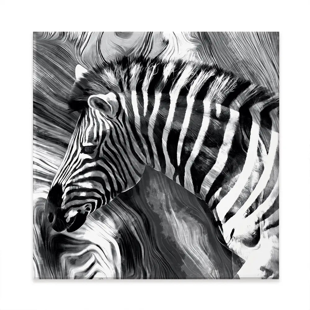 Zebra Square Canvas Print Zebra Square Canvas Print wall art product Mohammadreza Zeidabadi / Shutterstock