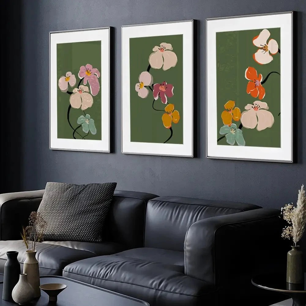 Zen Flowers Framed Art Print Trio Zen Flowers Framed Art Print Trio wall art product Treechild