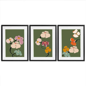 Zen Flowers Framed Art Print Trio Zen Flowers Framed Art Print Trio wall art product Treechild