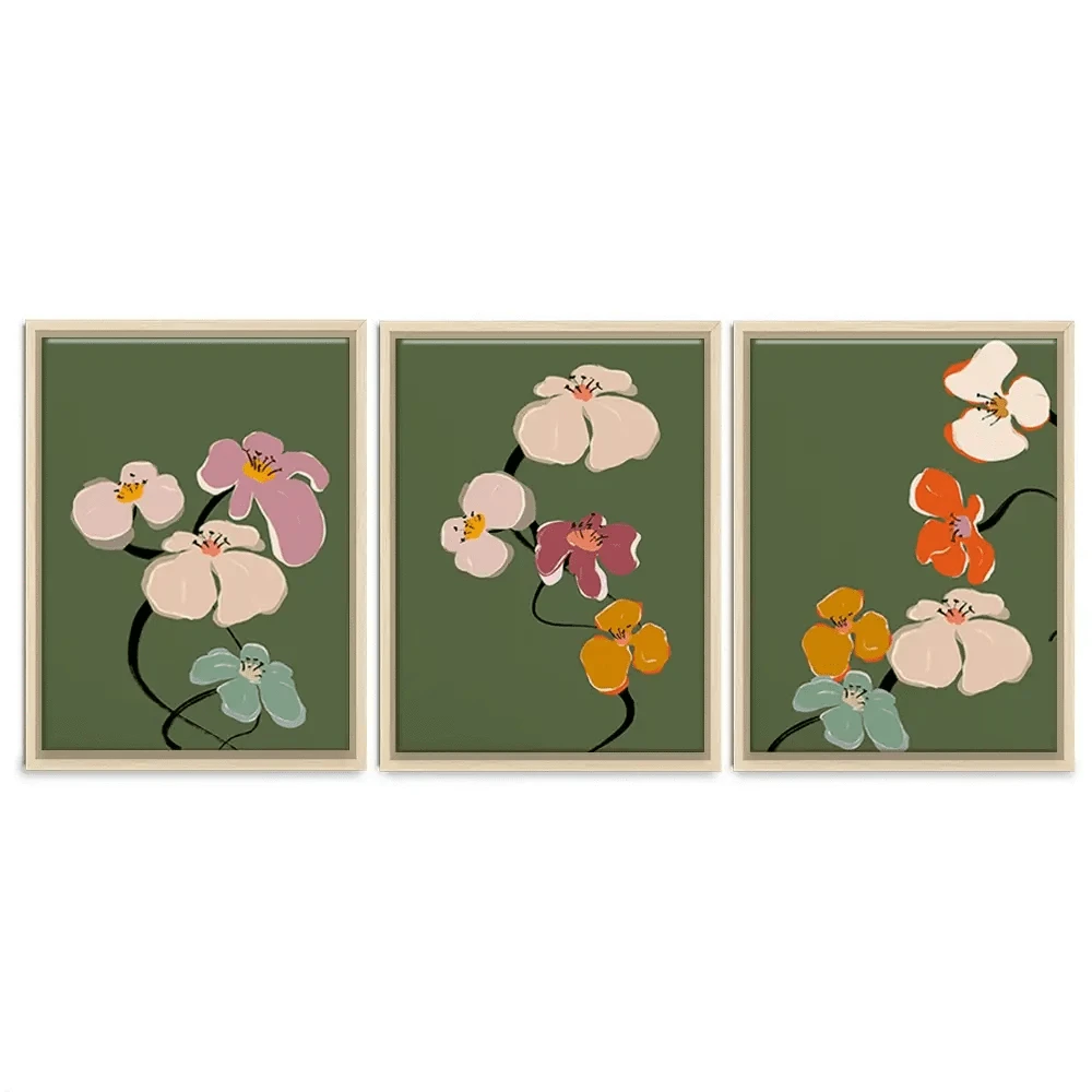 Zen Flowers Trio Canvas Print Zen Flowers Trio Canvas Print wall art product Treechild