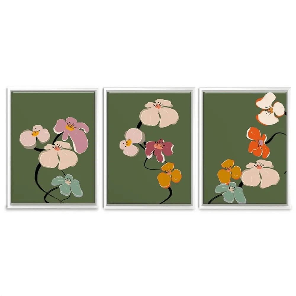Zen Flowers Trio Canvas Print Zen Flowers Trio Canvas Print wall art product Treechild