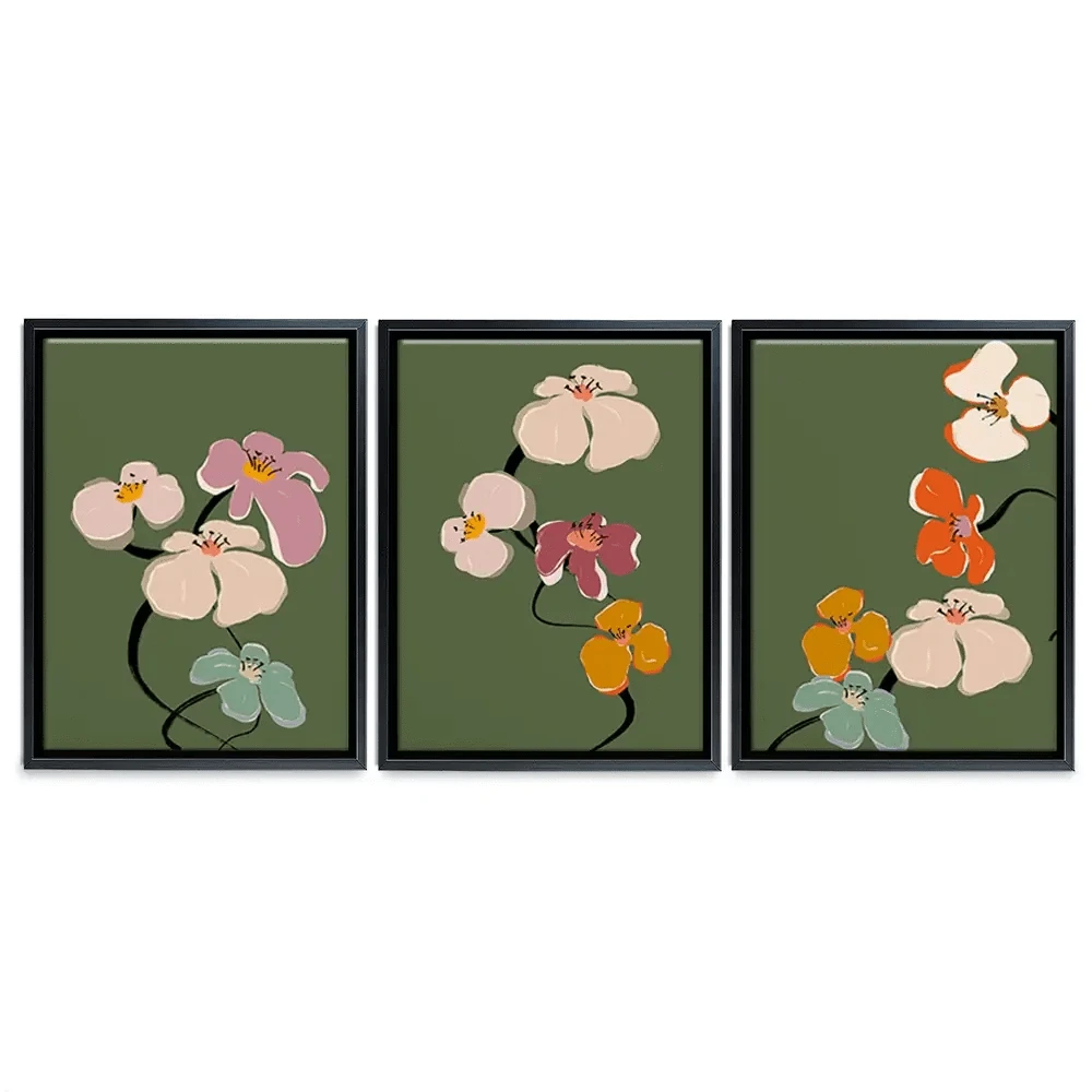 Zen Flowers Trio Canvas Print Zen Flowers Trio Canvas Print wall art product Treechild