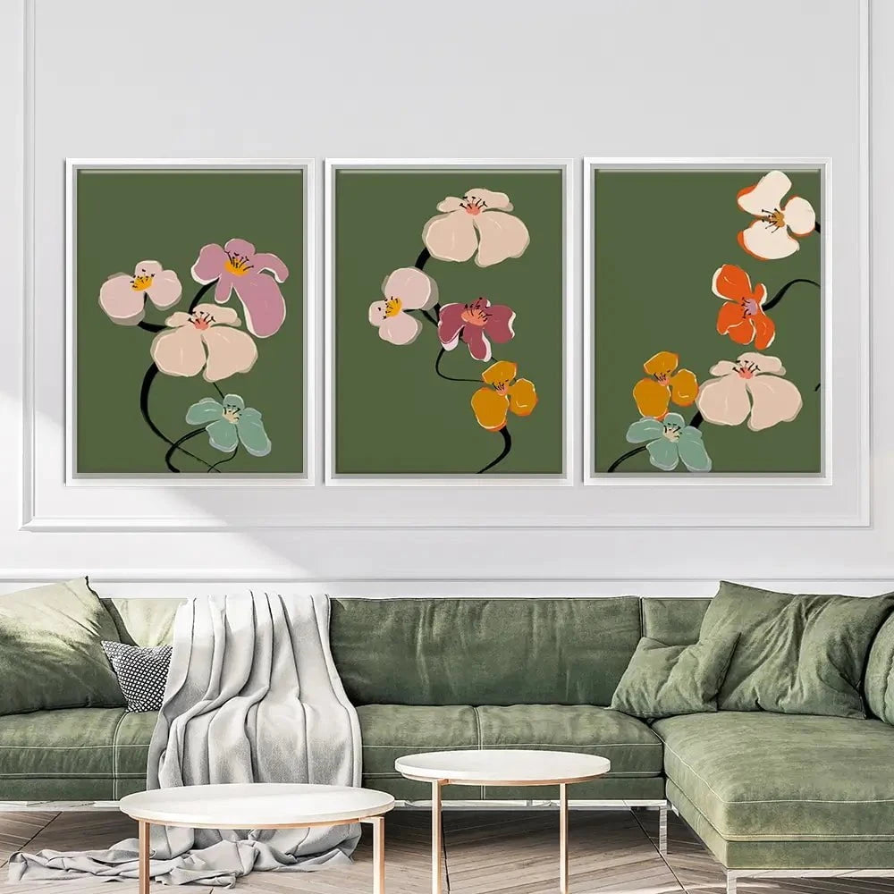 Zen Flowers Trio Canvas Print Zen Flowers Trio Canvas Print wall art product Treechild