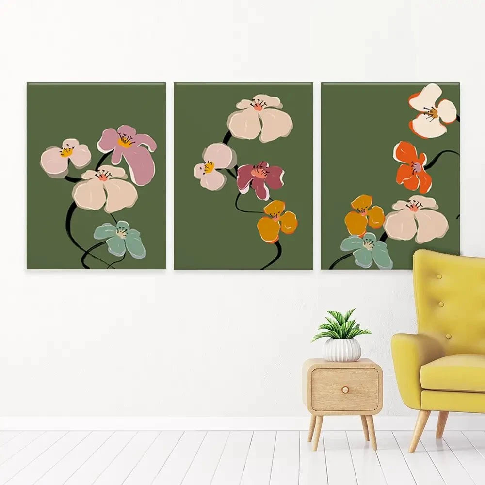 Zen Flowers Trio Canvas Print Zen Flowers Trio Canvas Print wall art product Treechild