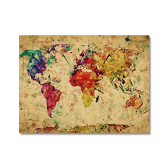 Colourful Vintage World Map Canvas Print