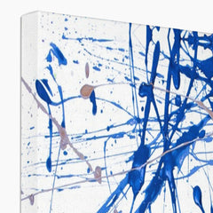 Blue Paint Spatter Canvas Print