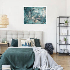 Teal Marble Framed Print