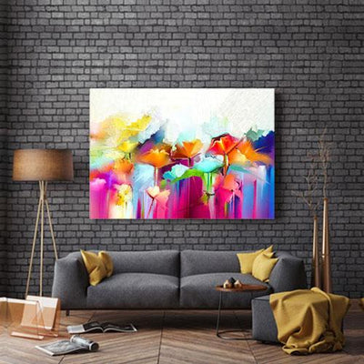 Abstract Flowers Canvas Print
