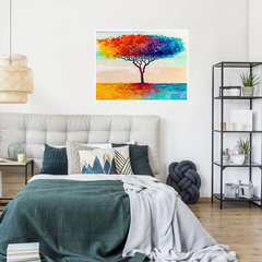 Rainbow Tree Oil Painting Framed Print