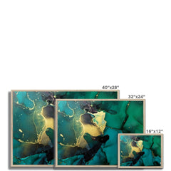 Dark Green Marble Framed Print