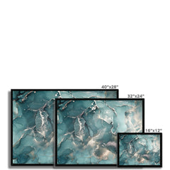 Teal Marble Framed Print