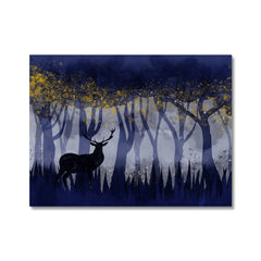 Blue Stag Forest Canvas Print