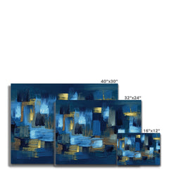 Navy Brush Strokes Canvas Print