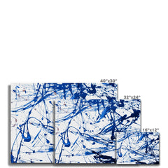 Blue Paint Spatter Canvas Print