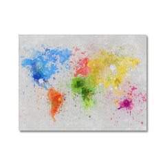 World Map Paint Splash Canvas Print