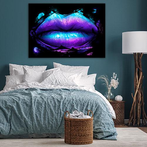 Blue Purple Lips Canvas Print