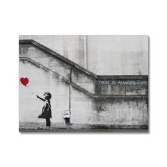 Girl And Heart Balloon Canvas Print
