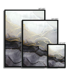 Charcoal Marble Abstract Framed Print