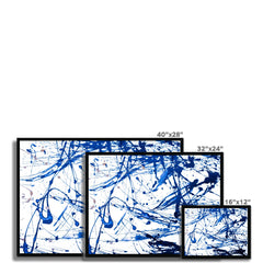 Blue Paint Spatter Framed Print