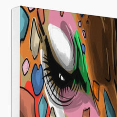 Loving Giraffe And Calf White Canvas Print