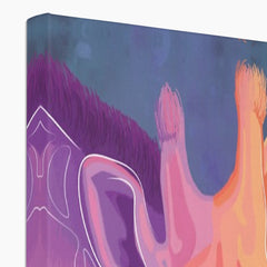 Sunset Giraffe And Calf Canvas Print