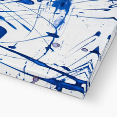 Blue Paint Spatter Canvas Print