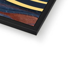 Navy Marble Framed Print