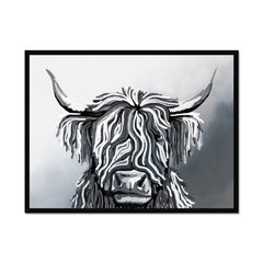 Abstract Highland Cow Framed Print