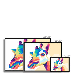 Pop Art Giraffe Head Framed Print