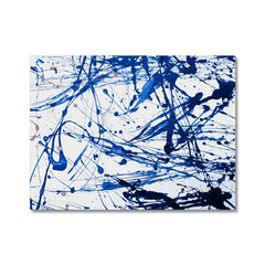 Blue Paint Spatter Canvas Print