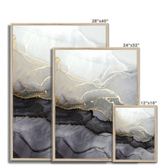 Charcoal Marble Abstract Framed Print