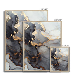 Grey Marble Tones Framed Print