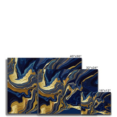 Vibrant Navy Marble Canvas Print