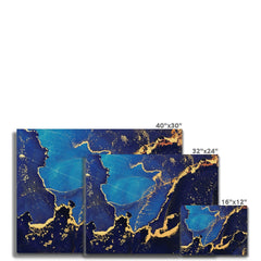 Electric Blue Marble Canvas Print