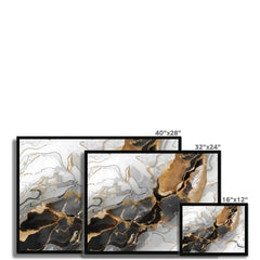Grey Marble Landscape Framed Print